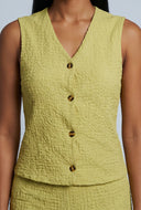 Textured Button-Front Vest