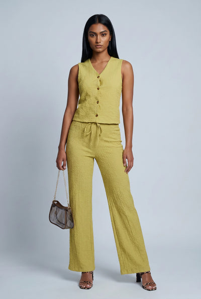 Textured Drawstring Pants
