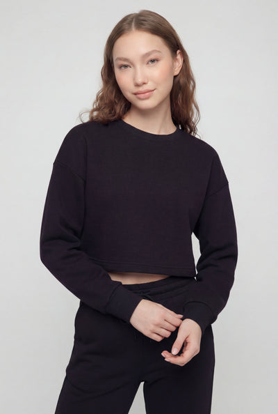 Crop Pullover Crewneck Sweatshirt