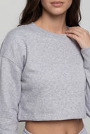 Crop Pullover Crewneck Sweatshirt