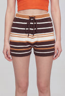 Mallory High-Waist Striped Knit Shorts