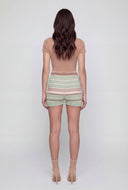 Mallory High-Waist Striped Knit Shorts