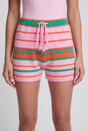 Mallory High-Waist Striped Knit Shorts