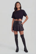 Short Sleeve Drawstring Crop Top
