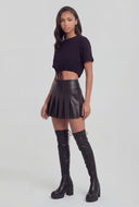 Short Sleeve Drawstring Crop Top