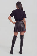 Short Sleeve Drawstring Crop Top