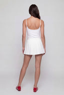 High Waist Knit Pleated Mini Skirt