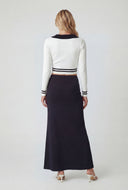 Contrast Trim Stripe Detail Crop Top
