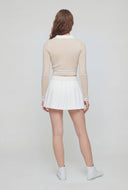 Contrast Trim Stripe Detail Crop Top