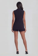 Itzel Crepe Collared Blazer Vest