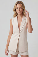 Itzel Crepe Collared Blazer Vest