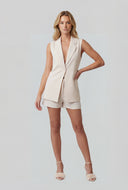 Itzel Crepe Collared Blazer Vest