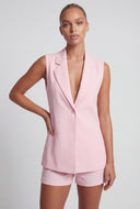 Itzel Crepe Collared Blazer Vest