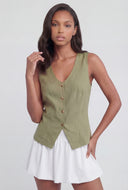 Addilyn Linen Blazer Vest
