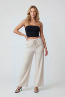 Adhara Linen Drawstring Wide-Leg Pants