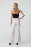 Adhara Linen Drawstring Wide-Leg Pants