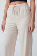 Adhara Linen Drawstring Wide-Leg Pants