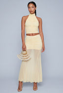 Danielle Ruched Crop Halter Top