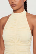 Danielle Ruched Crop Halter Top