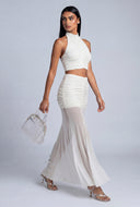 Danielle Ruched Double Layer Maxi Skirt