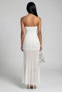 Danielle Ruched Double Layer Maxi Skirt