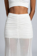 Danielle Ruched Double Layer Maxi Skirt