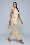 Danielle Ruched Double Layer Maxi Skirt