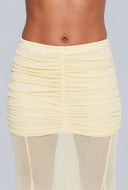 Danielle Ruched Double Layer Maxi Skirt