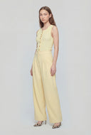 Pleated Crepe Wide-Leg Pants