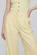 Pleated Crepe Wide-Leg Pants