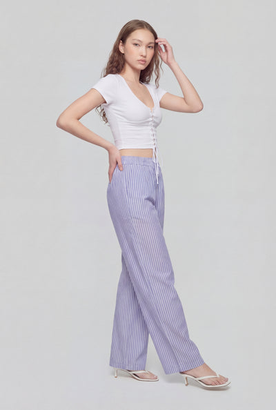 Vanessa Striped Wide-Leg Pants