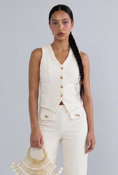 Ophelia Button Front Blazer Vest