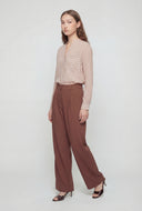Striped Button-Front V-Neck Shirt