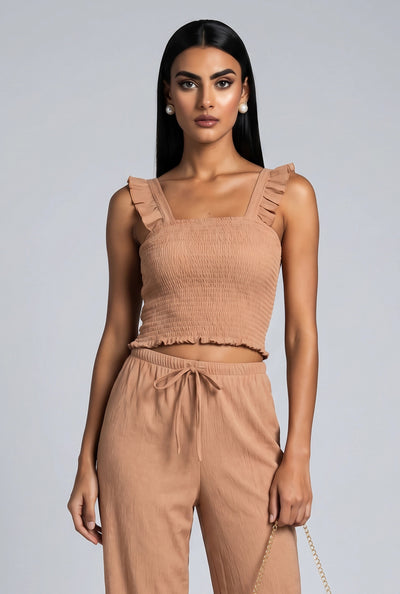 Joy Smocked Crop Top