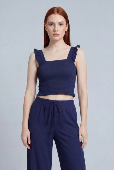 Joy Smocked Crop Top