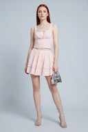 Seersucker Crop Peasant Top
