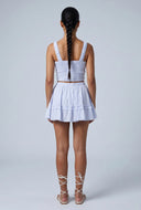 Seersucker Tiered Mini Skirt