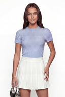 Textured High Neck Crop Blouse