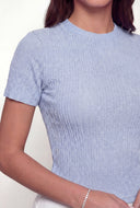 Textured High Neck Crop Blouse