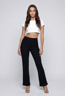 Textured High-Waist Pull On Pants