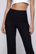 Textured High-Waist Pull On Pants