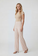 Textured High-Waist Pull On Pants