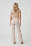 Textured High-Waist Pull On Pants