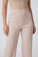 Textured High-Waist Pull On Pants