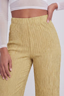 Textured High-Waist Pull On Pants