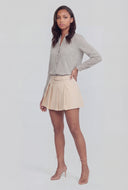 Striped Mandarin Collar Button-Front Shirt