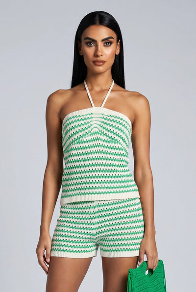 Amelie Chevron Crochet Halter Top