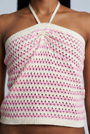 Amelie Chevron Crochet Halter Top