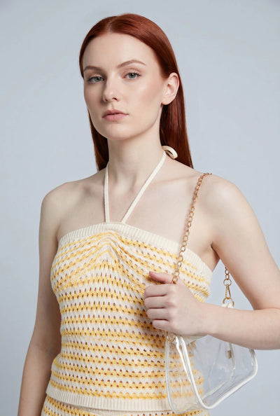 Amelie Chevron Crochet Halter Top