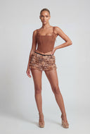 Briar Tiered Ruffle Patterned Shorts
